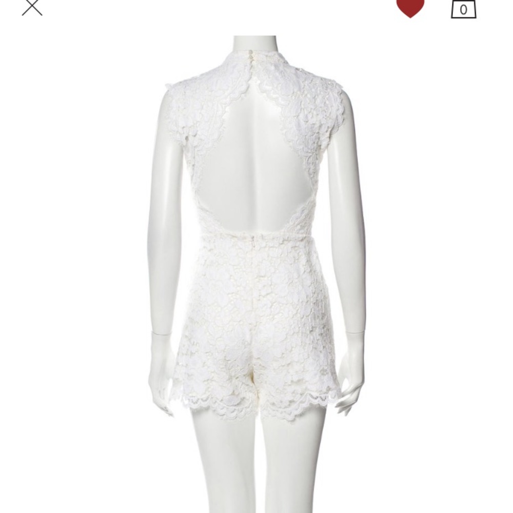 Alexis white lace open back romper
